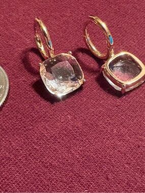 Gold-Tone Clear Crystal Drop Earrings - Women Jewelry